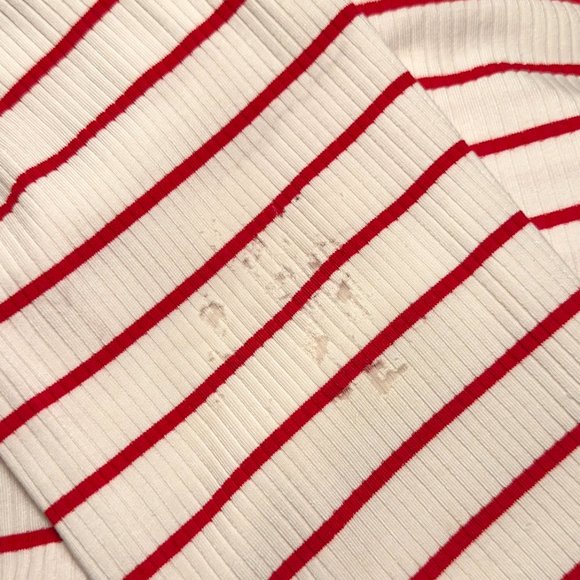 Reformation Benji Ribbed Dress Red and White Stripe - Picture 4 of 7